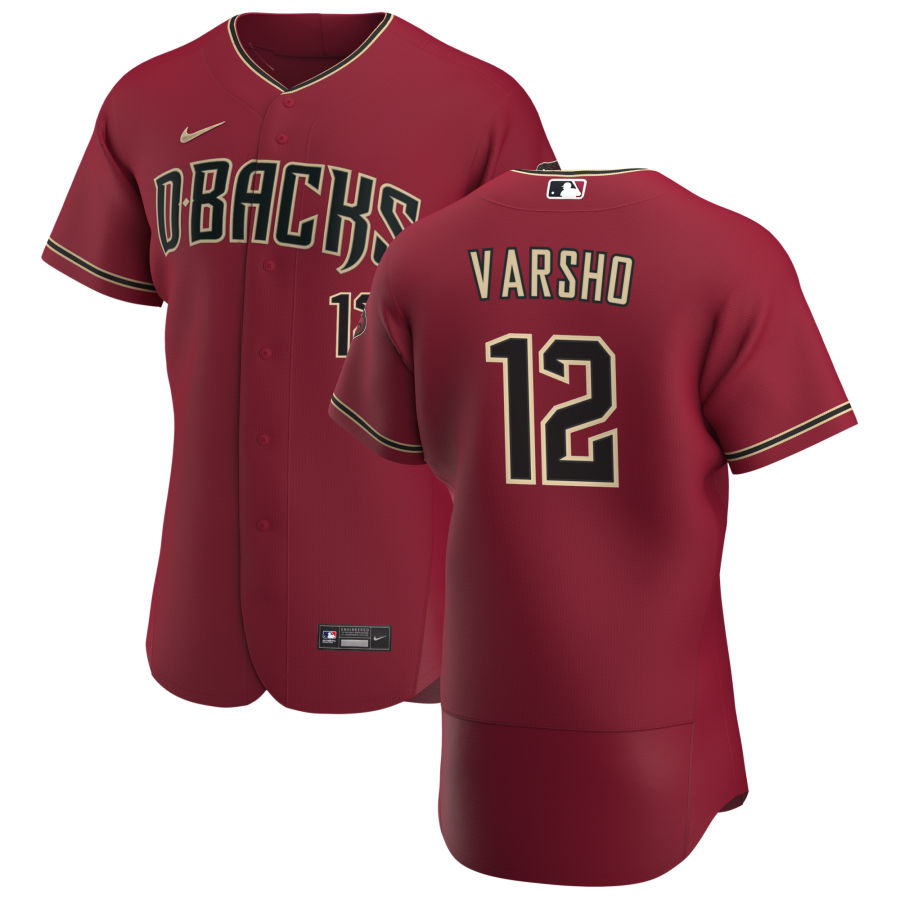 Arizona Diamondbacks 12 Daulton Varsho Men Nike Crimson Authentic Alternate Team MLB Jersey